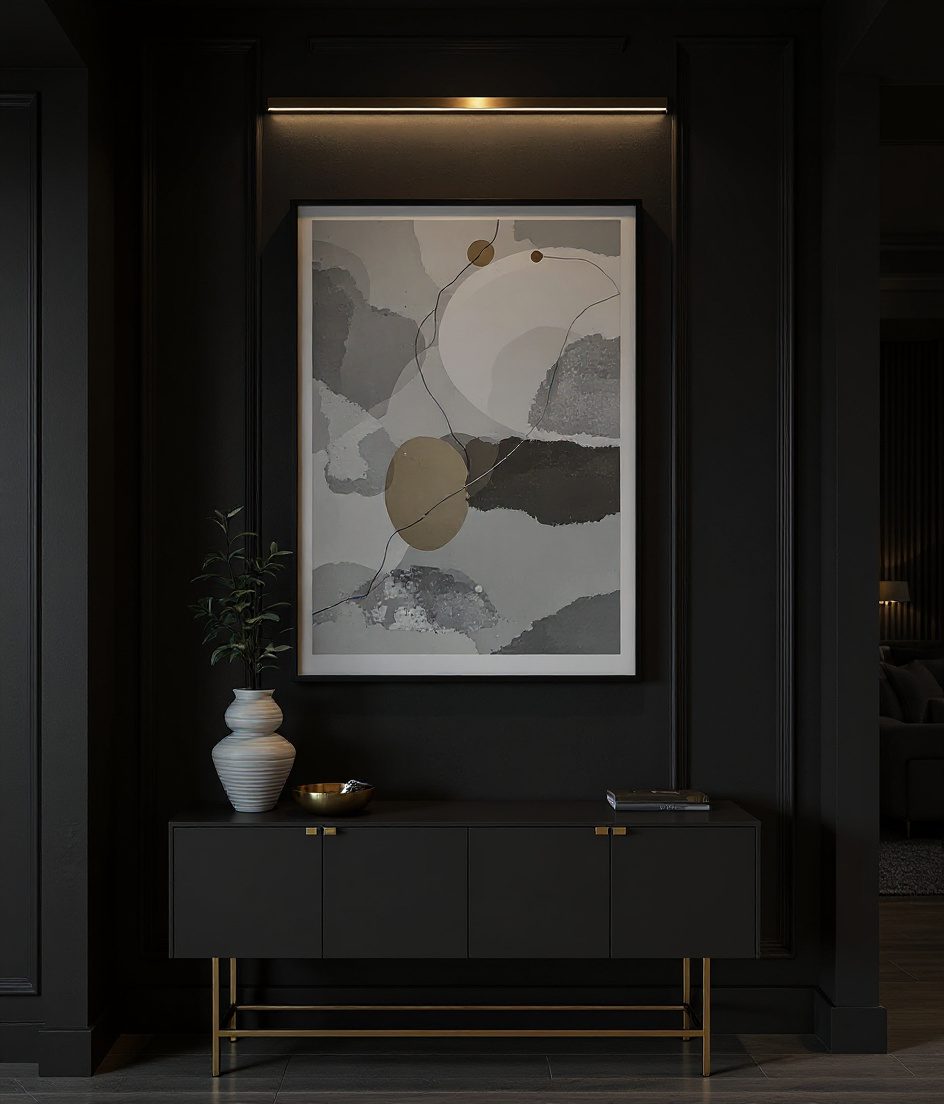 Statement Wall Art Foyer — Charcoal Minimal