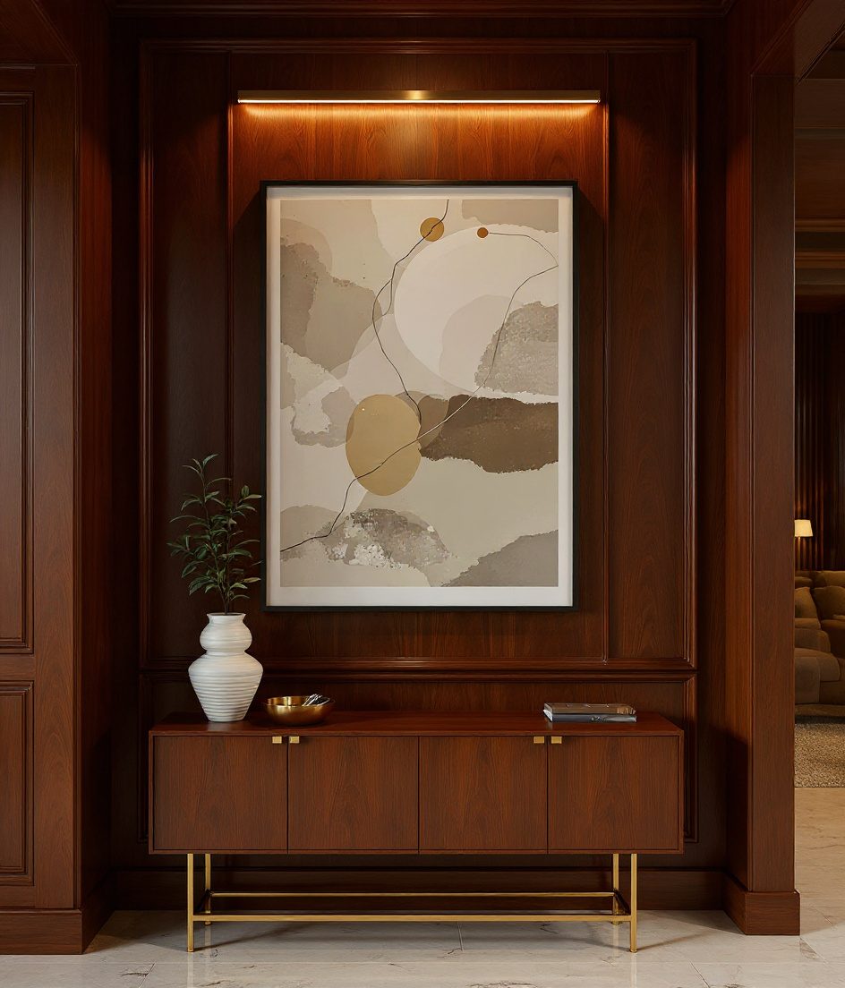 Statement Wall Art Foyer — Walnut Classic