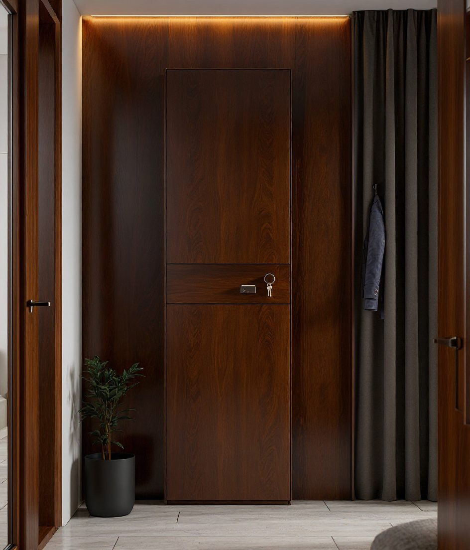 Studio Flat Entry Zone — Walnut Classic