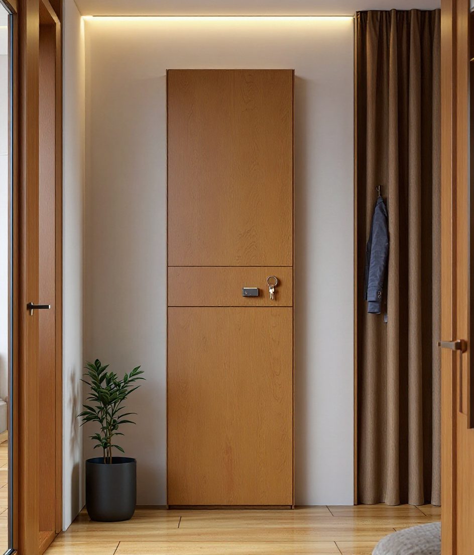 Studio Flat Entry Zone — Warm Oak