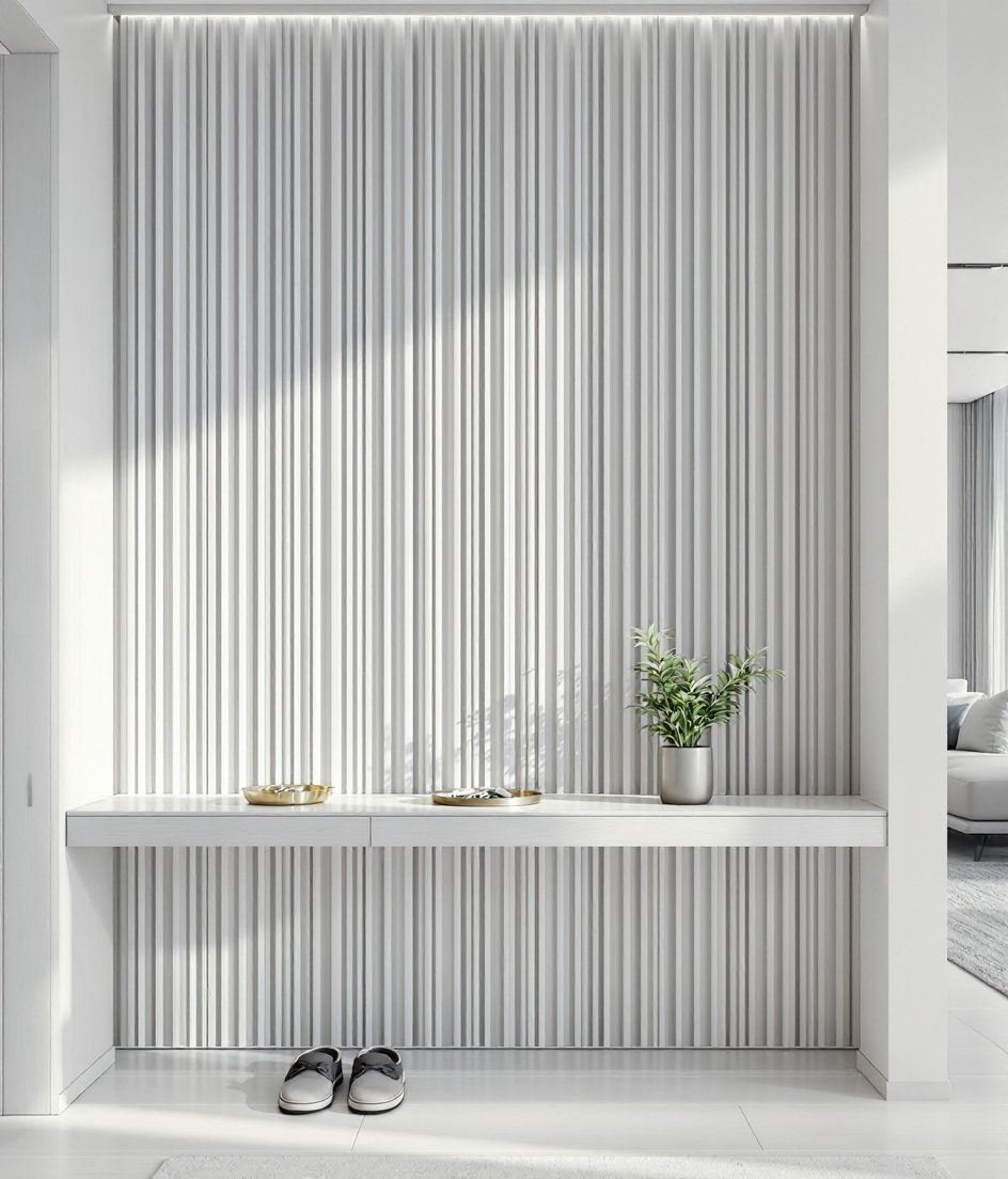 Textured Feature Wall Entry — White Modern