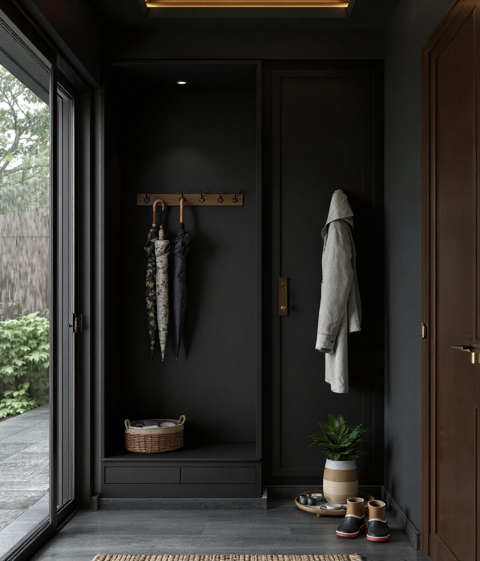 Monsoon Umbrella Drop-Zone — Charcoal Minimal