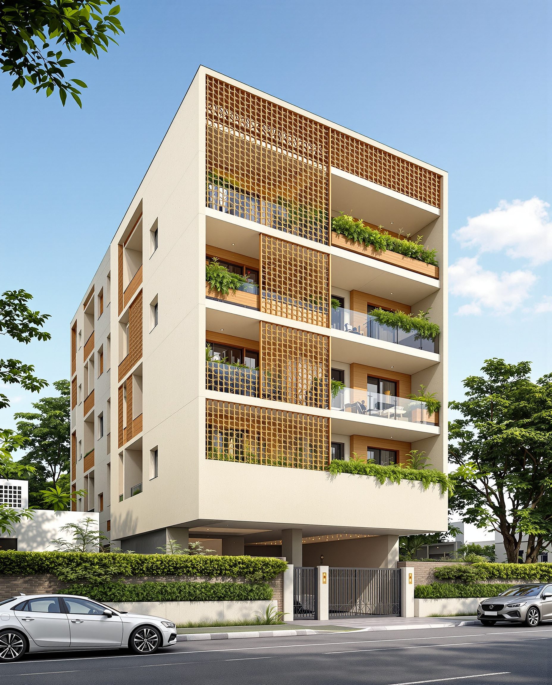 Bangalore Jali Apartment — Warm Oak