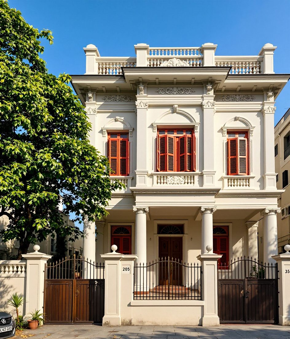Kolkata Colonial House — Warm Oak