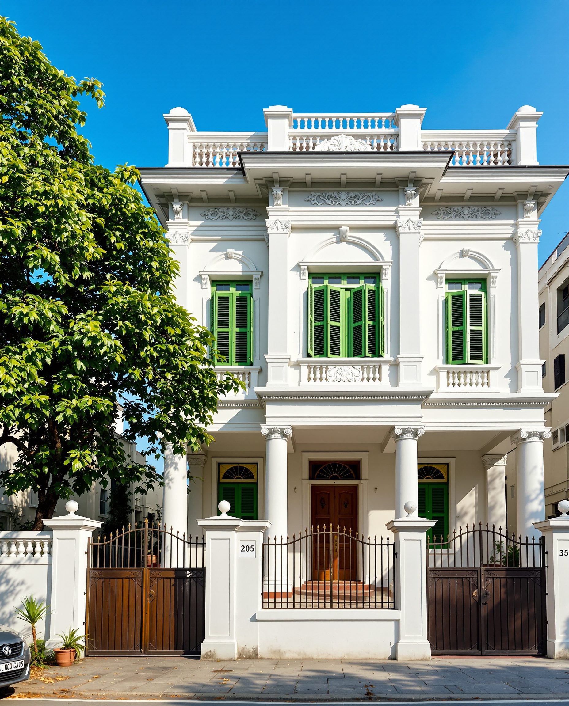 Kolkata Colonial House — White Modern