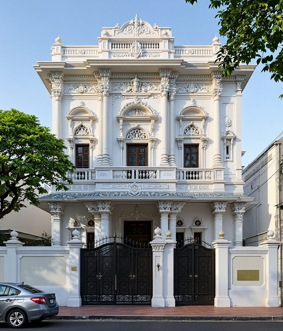 Chettinad Mansion — White Modern