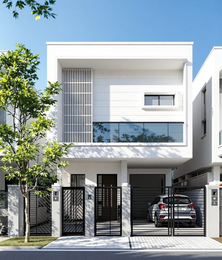 Bangalore Compact Builder Home — White Modern