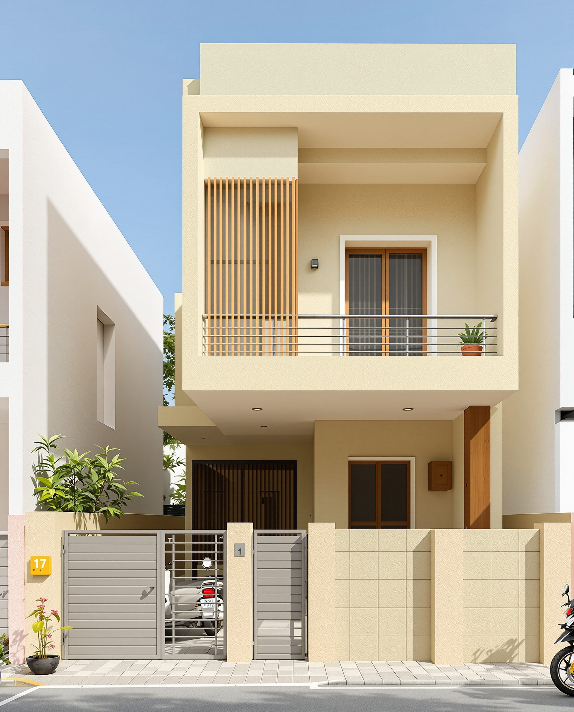 Pune Compact G+1 — Warm Oak