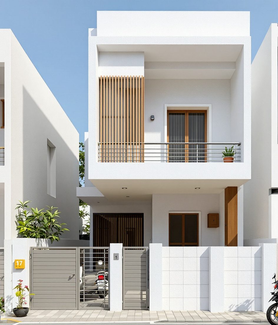 Pune Compact G+1 — White Modern