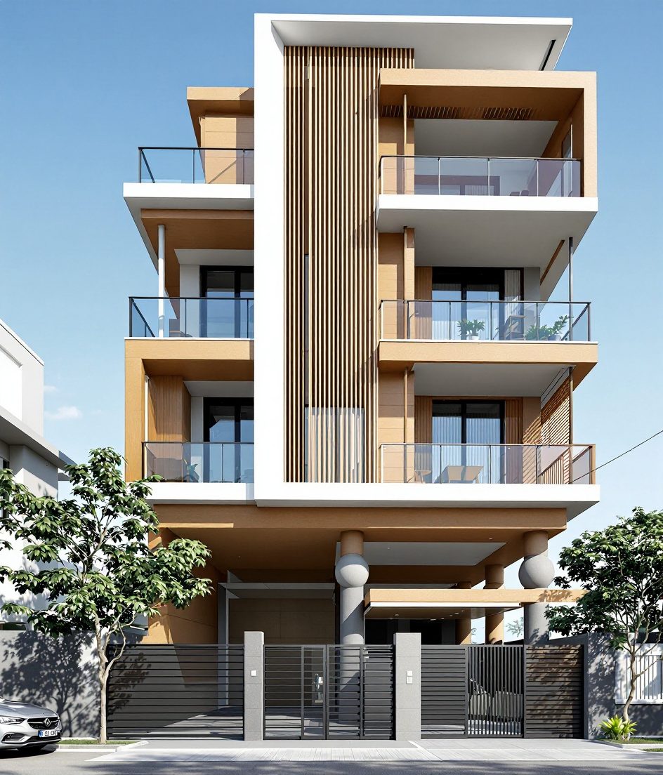 Gurgaon Contemporary Builder Floor — Warm Oak