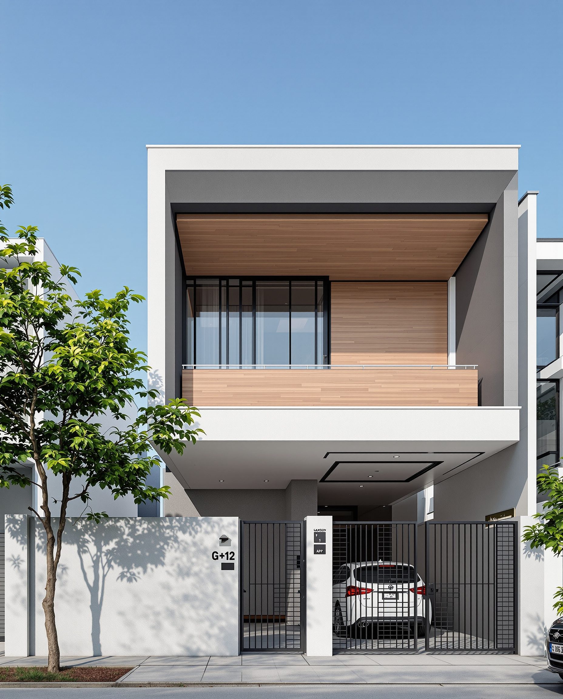 Mumbai Cantilever House — Charcoal Minimal