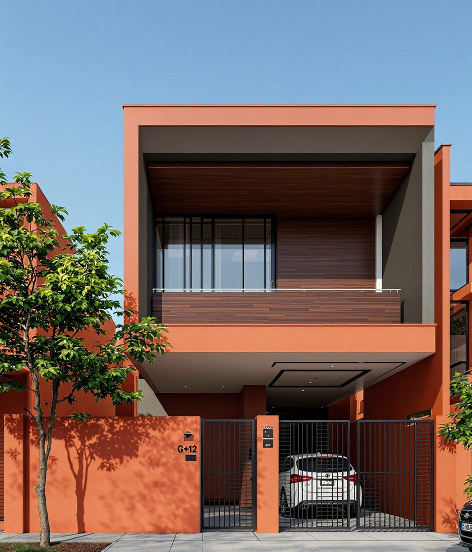 Mumbai Cantilever House — Walnut Classic
