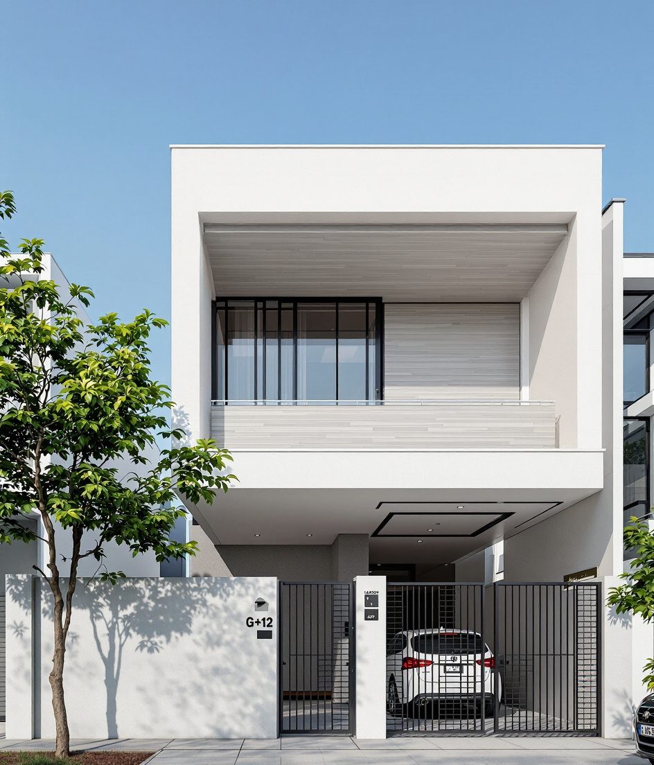 Mumbai Cantilever House — White Modern