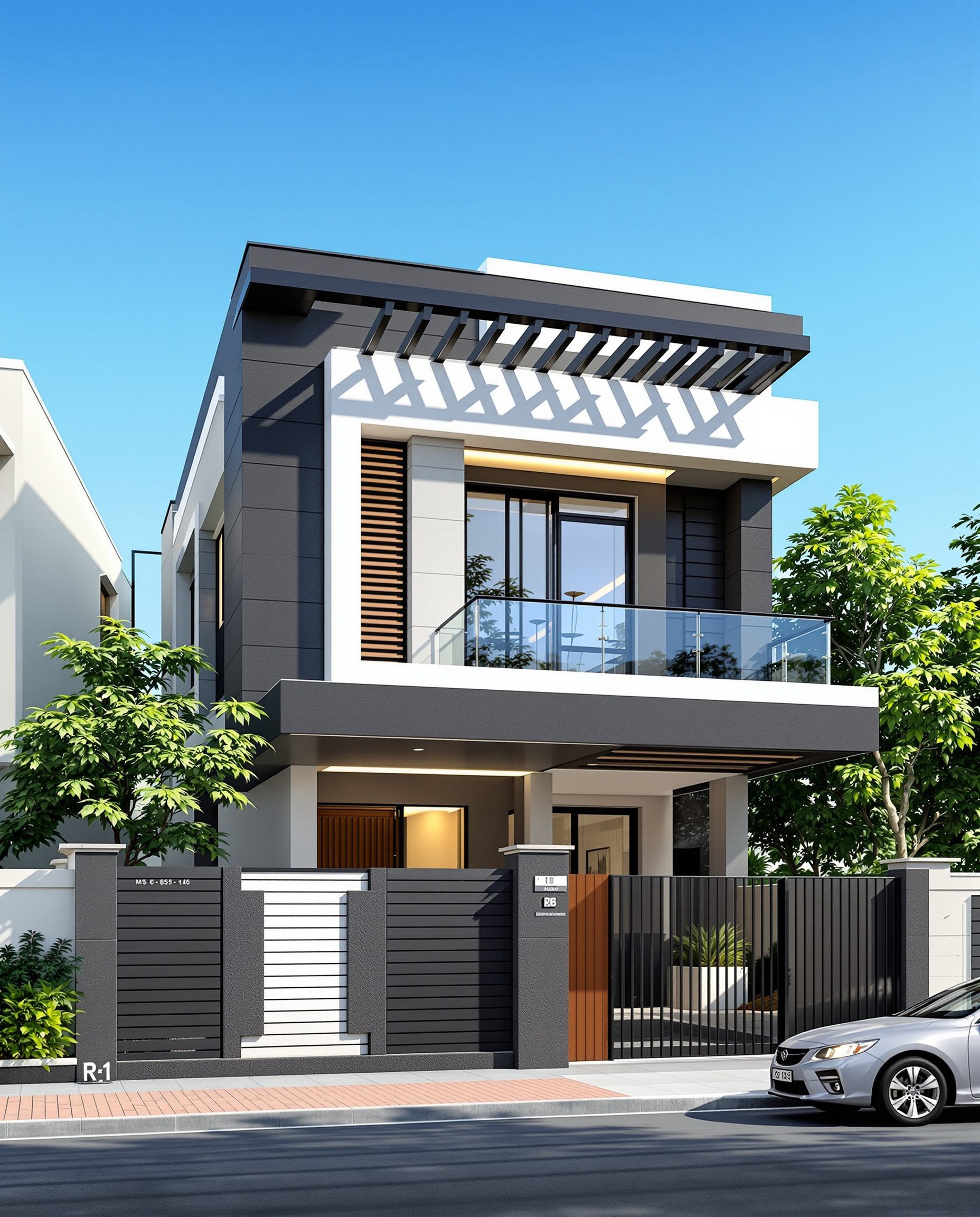 Hyderabad Corner Contemporary — Charcoal Minimal