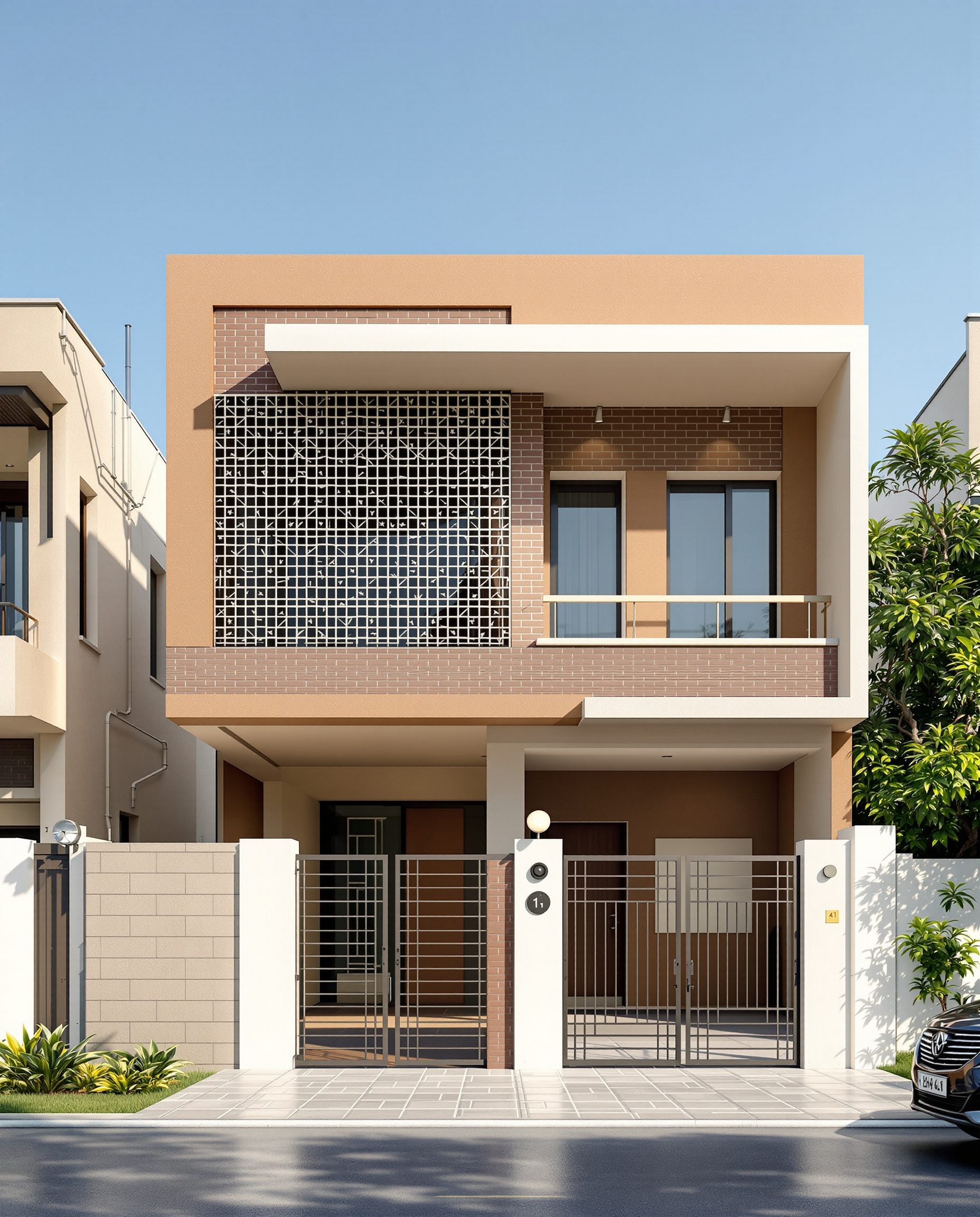 Ahmedabad Contemporary Duplex — Walnut Classic