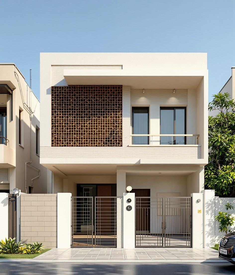 Ahmedabad Contemporary Duplex — Warm Oak
