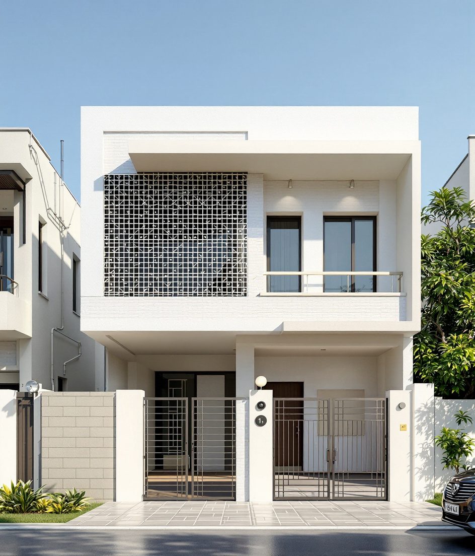 Ahmedabad Contemporary Duplex — White Modern
