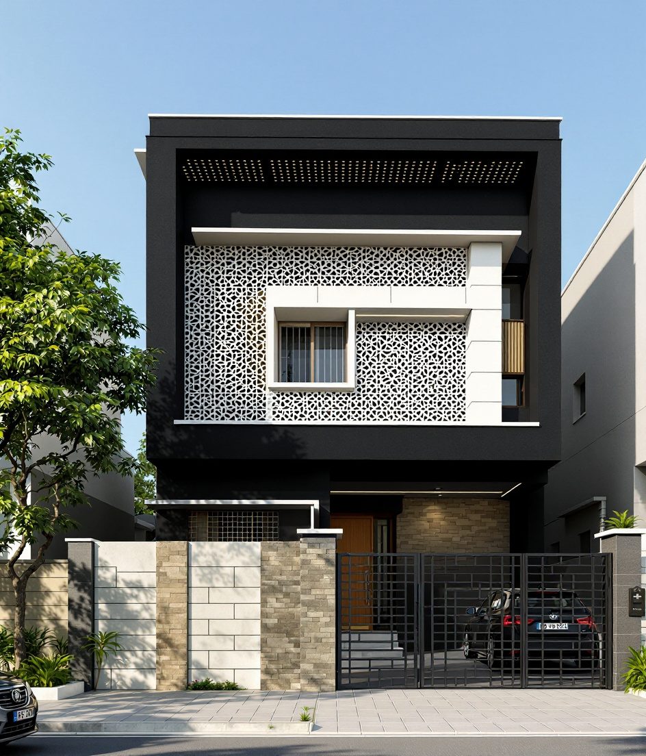 Nagpur Flat-Roof Contemporary — Charcoal Minimal