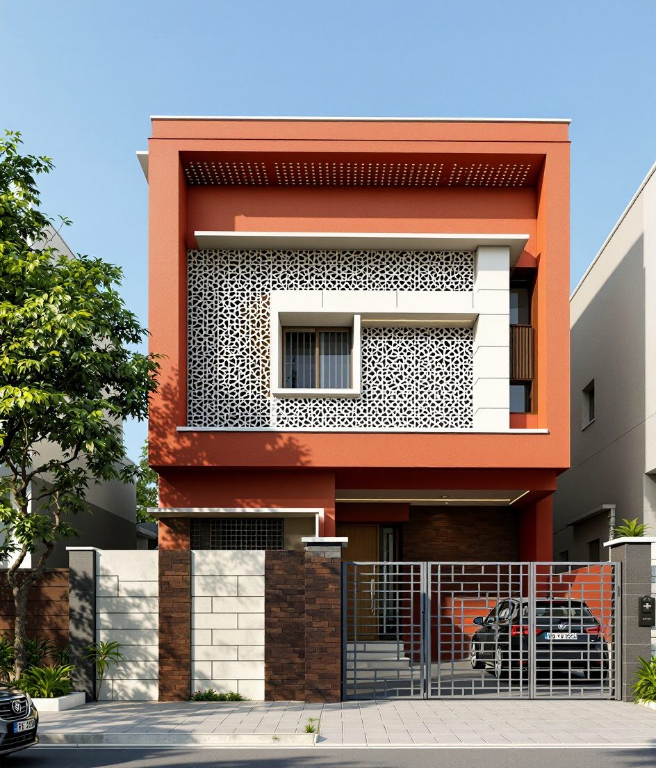 Nagpur Flat-Roof Contemporary — Walnut Classic