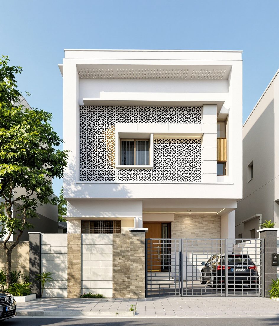 Nagpur Flat-Roof Contemporary — White Modern