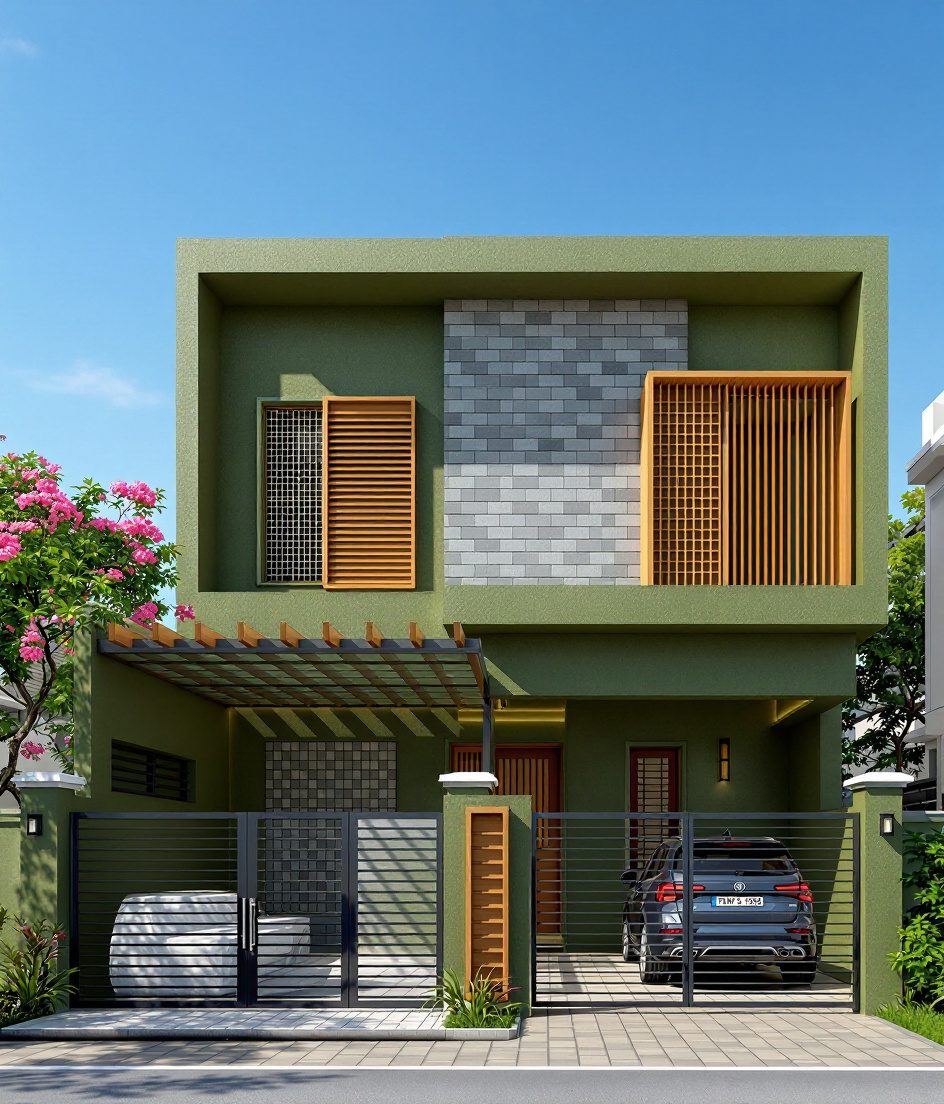 Coimbatore L-Shaped Villa — Sage & Brass