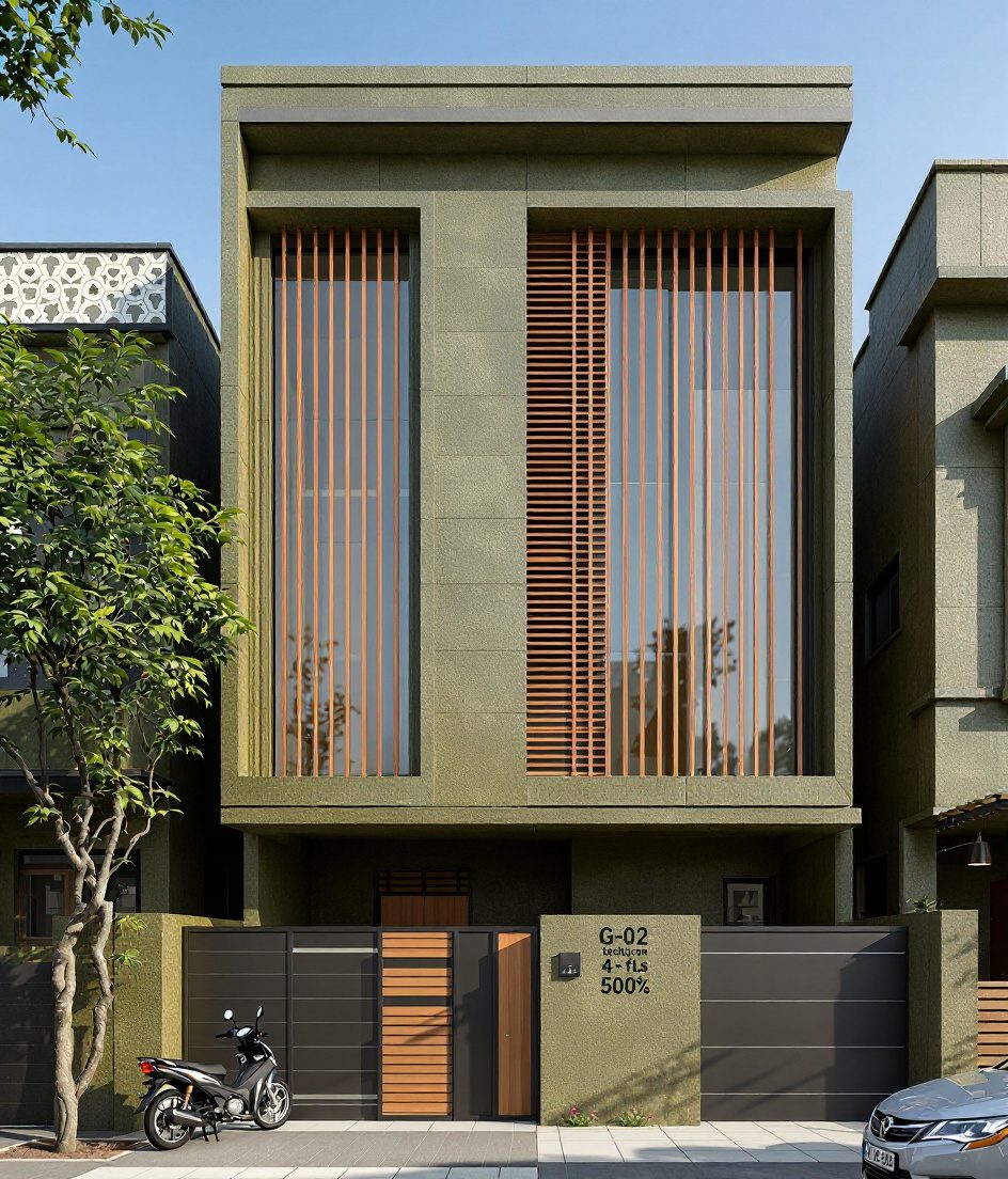 Surat Contemporary Row House — Sage & Brass