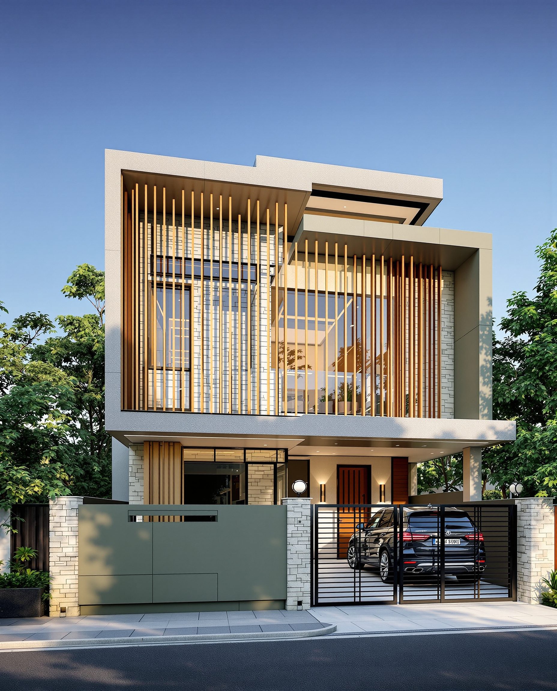 Pune Stone-and-Glass Villa — Sage & Brass