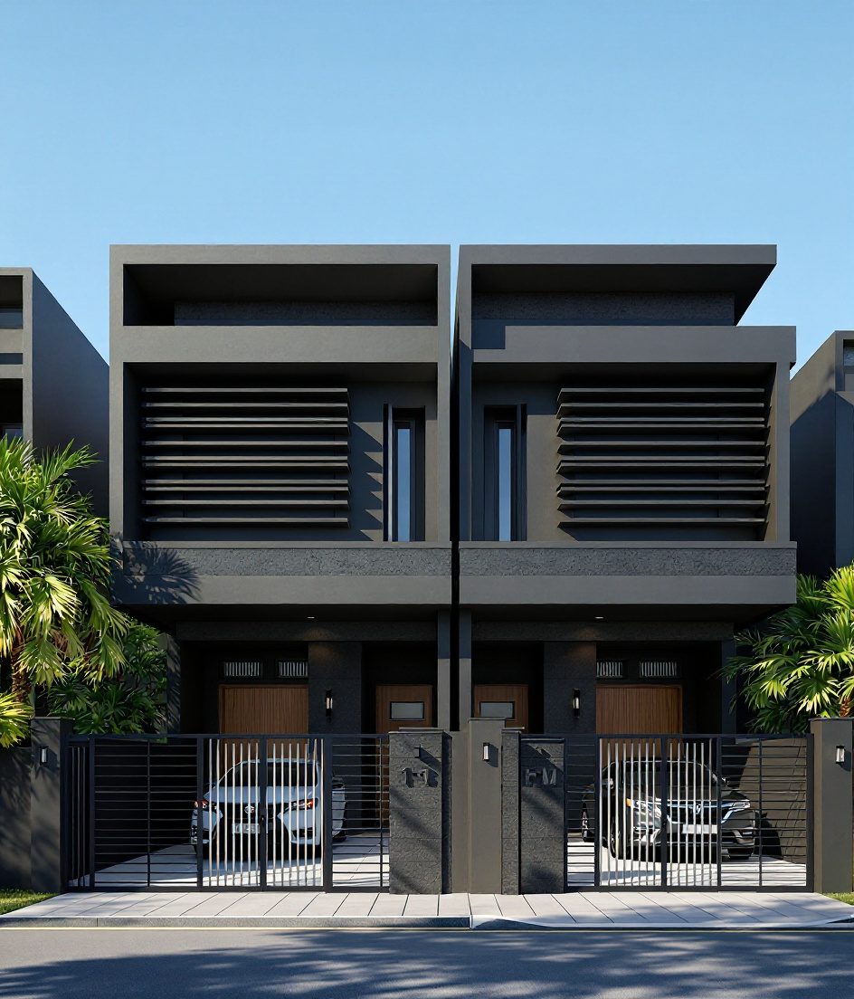Chennai Twin House — Charcoal Minimal