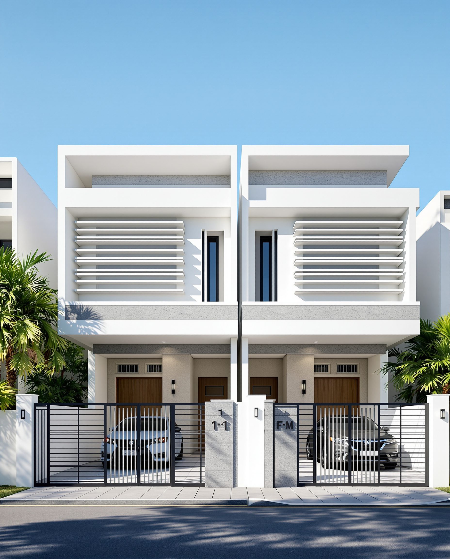 Chennai Twin House — White Modern