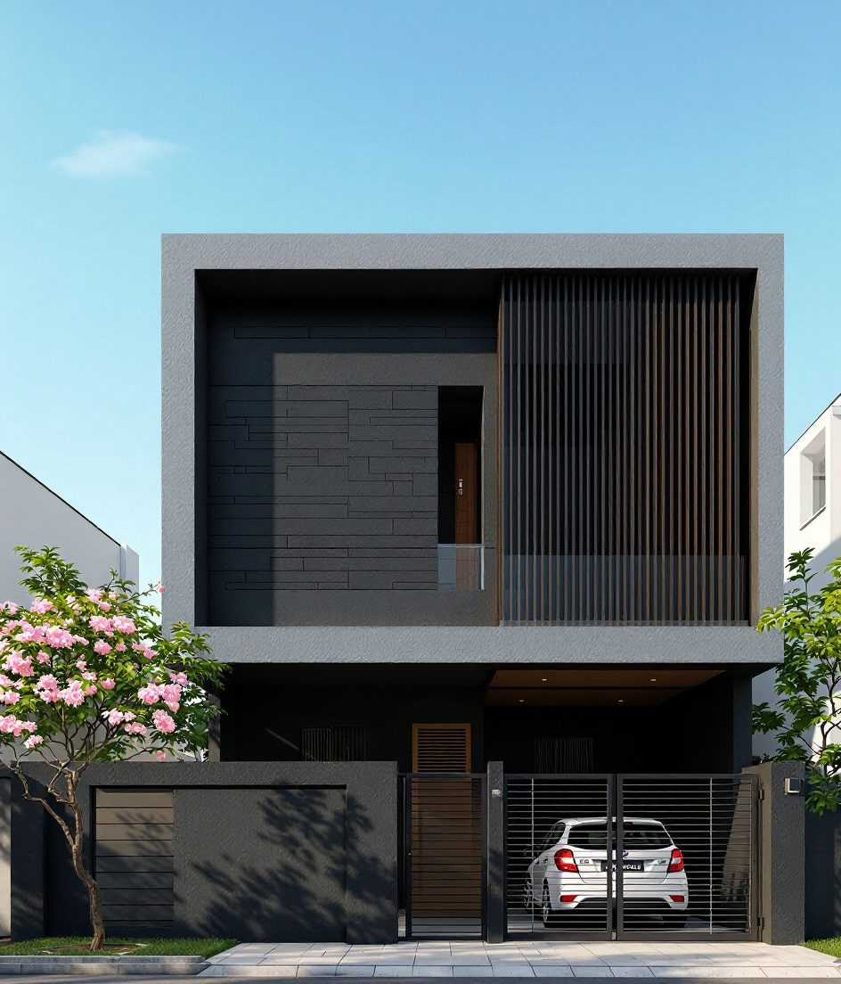 Contemporary Bangalore Villa — Charcoal Minimal