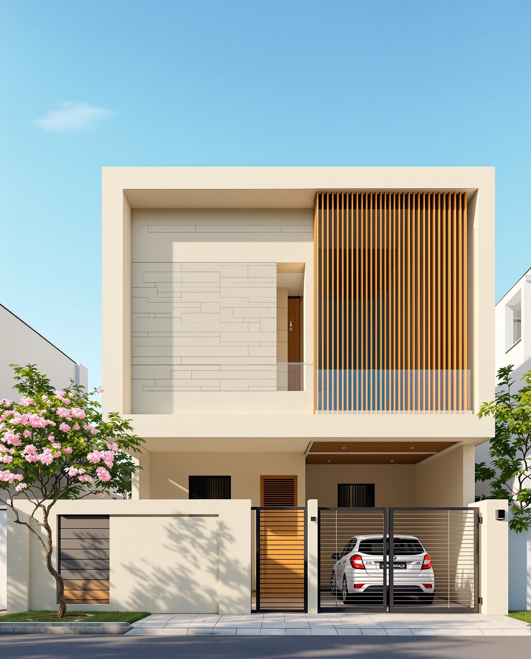 Contemporary Bangalore Villa — Warm Oak