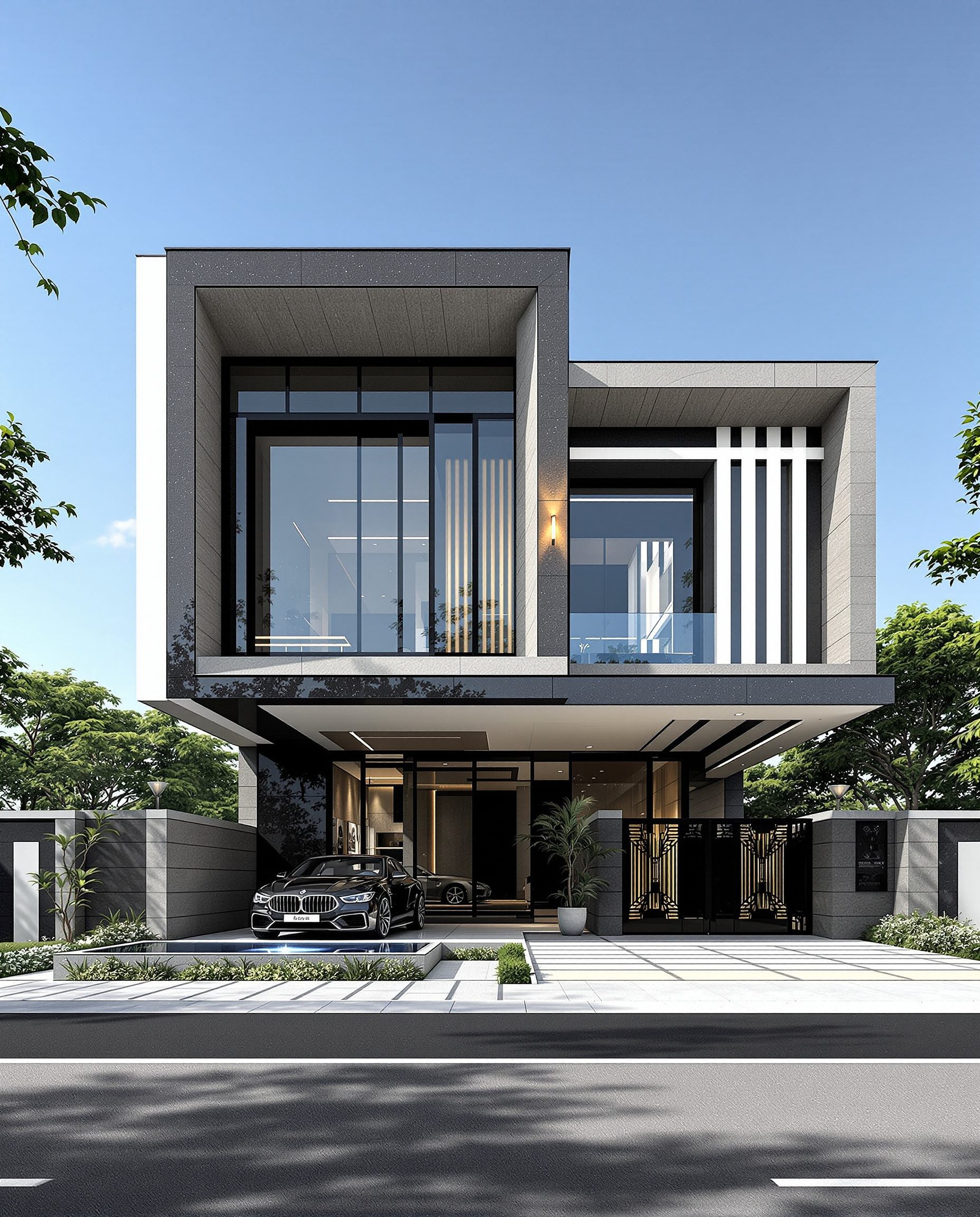 Delhi Farmhouse Bungalow — Charcoal Minimal
