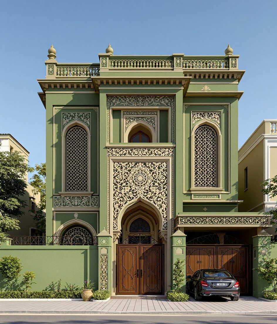 Jaipur Stone Luxury Bungalow — Sage & Brass