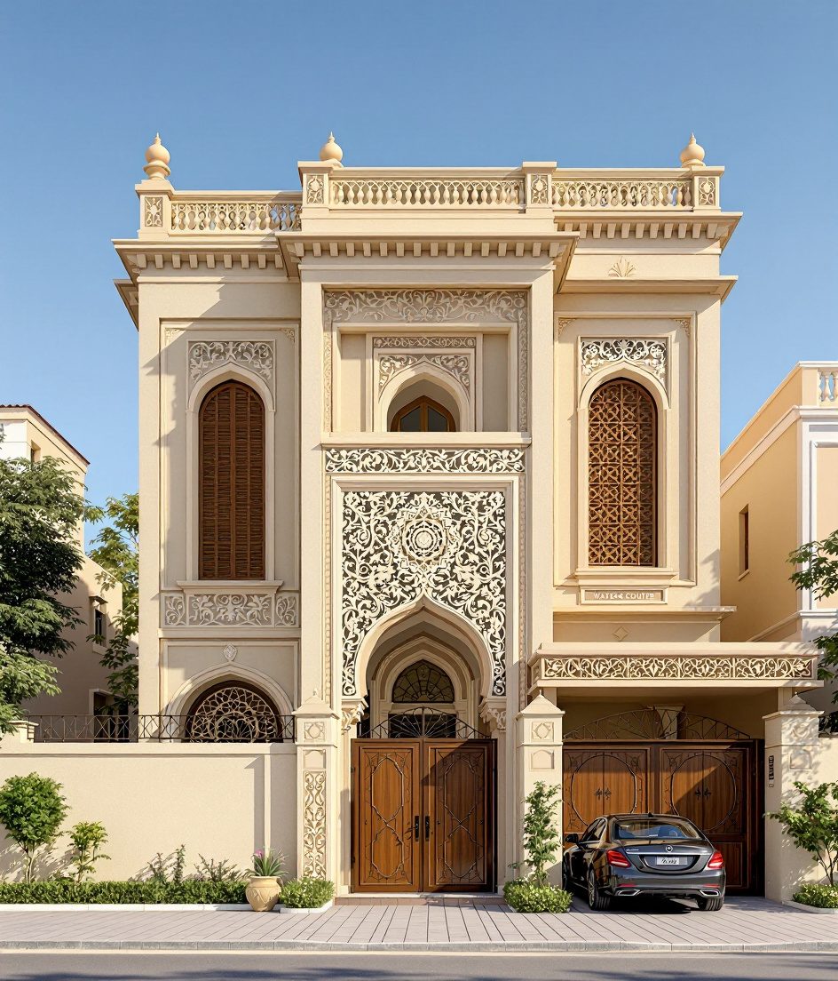Jaipur Stone Luxury Bungalow — Warm Oak
