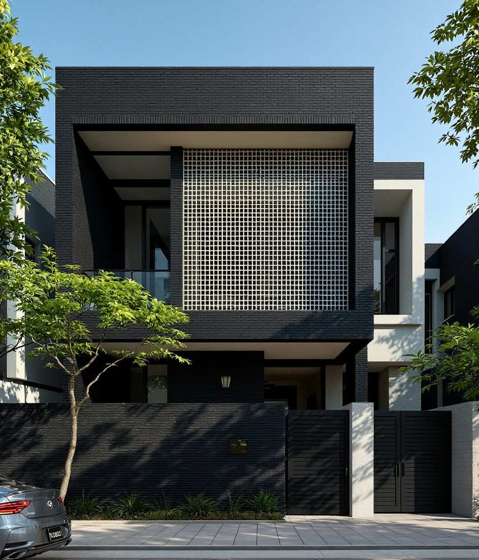 Ahmedabad Courtyard Villa — Charcoal Minimal