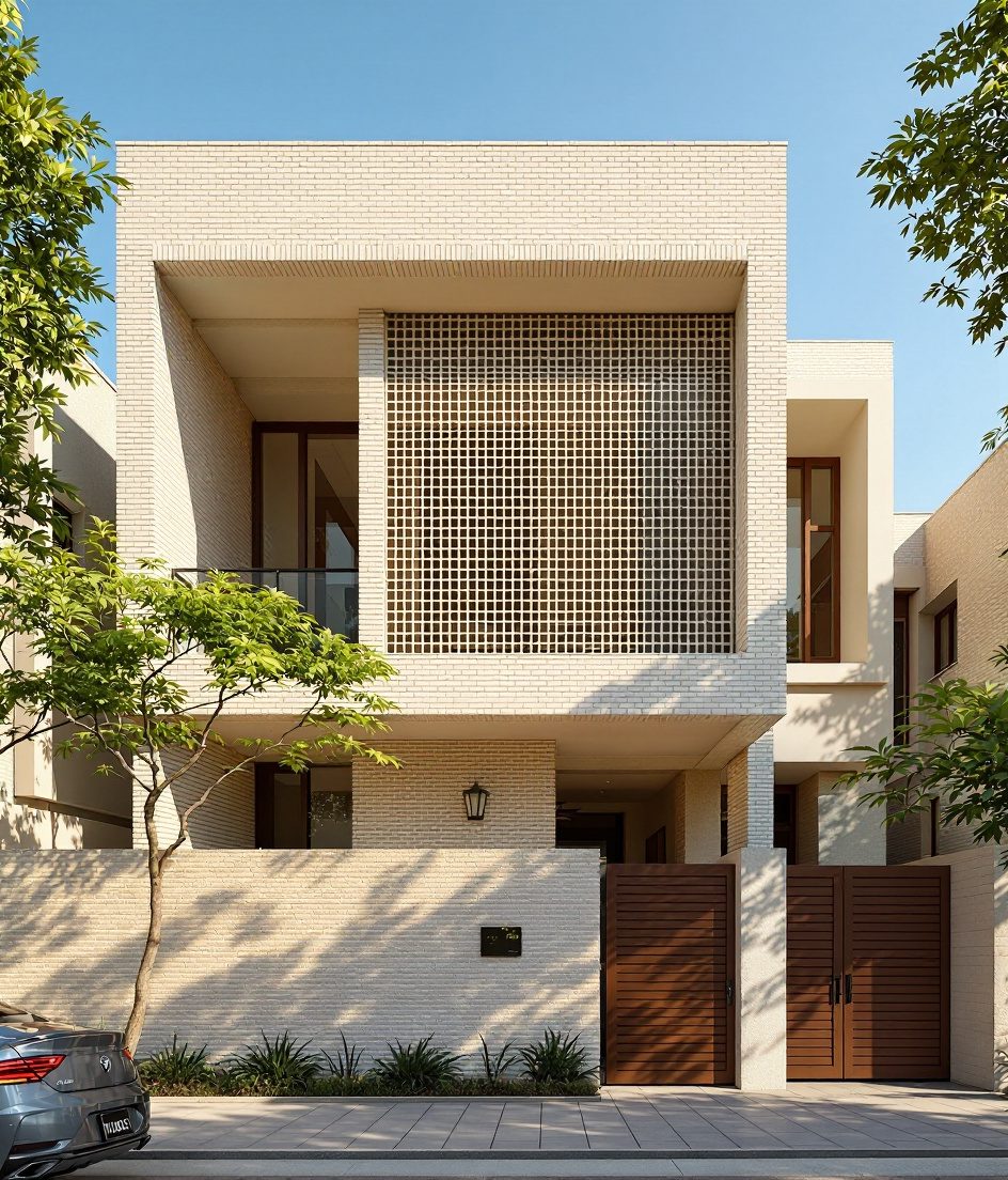Ahmedabad Courtyard Villa — Warm Oak