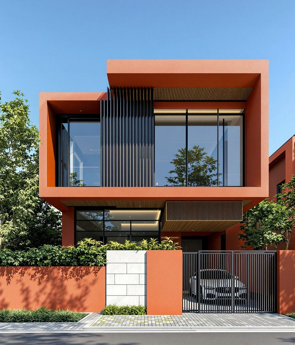 Mumbai Luxury Duplex Mansion — Walnut Classic