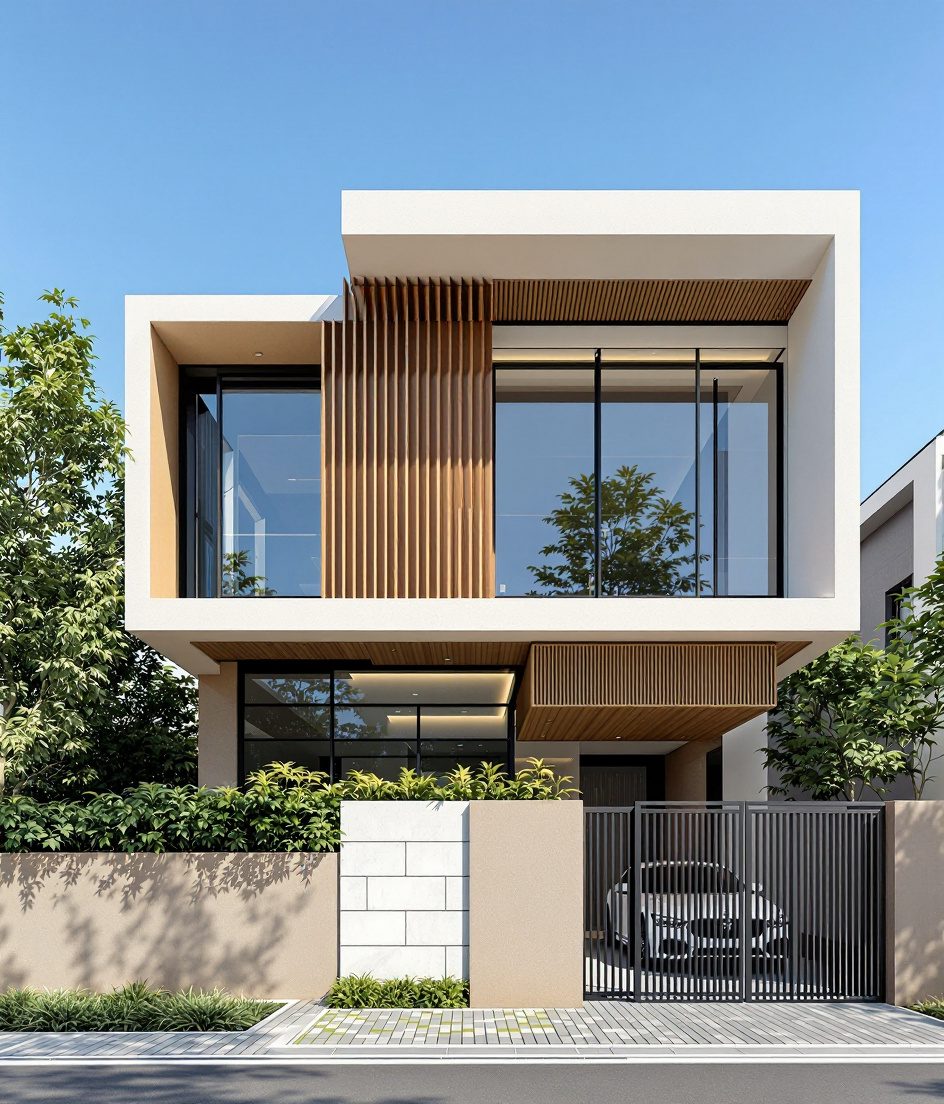 Mumbai Luxury Duplex Mansion — Warm Oak