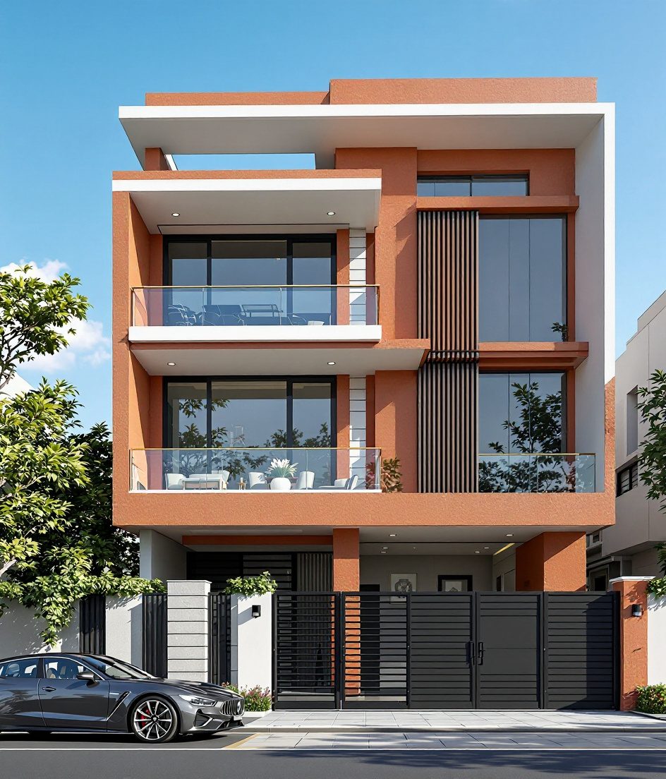 Hyderabad Luxury Triplex — Walnut Classic