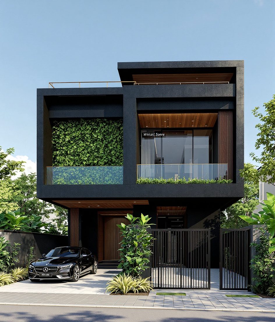 Bangalore Luxury Villa — Charcoal Minimal