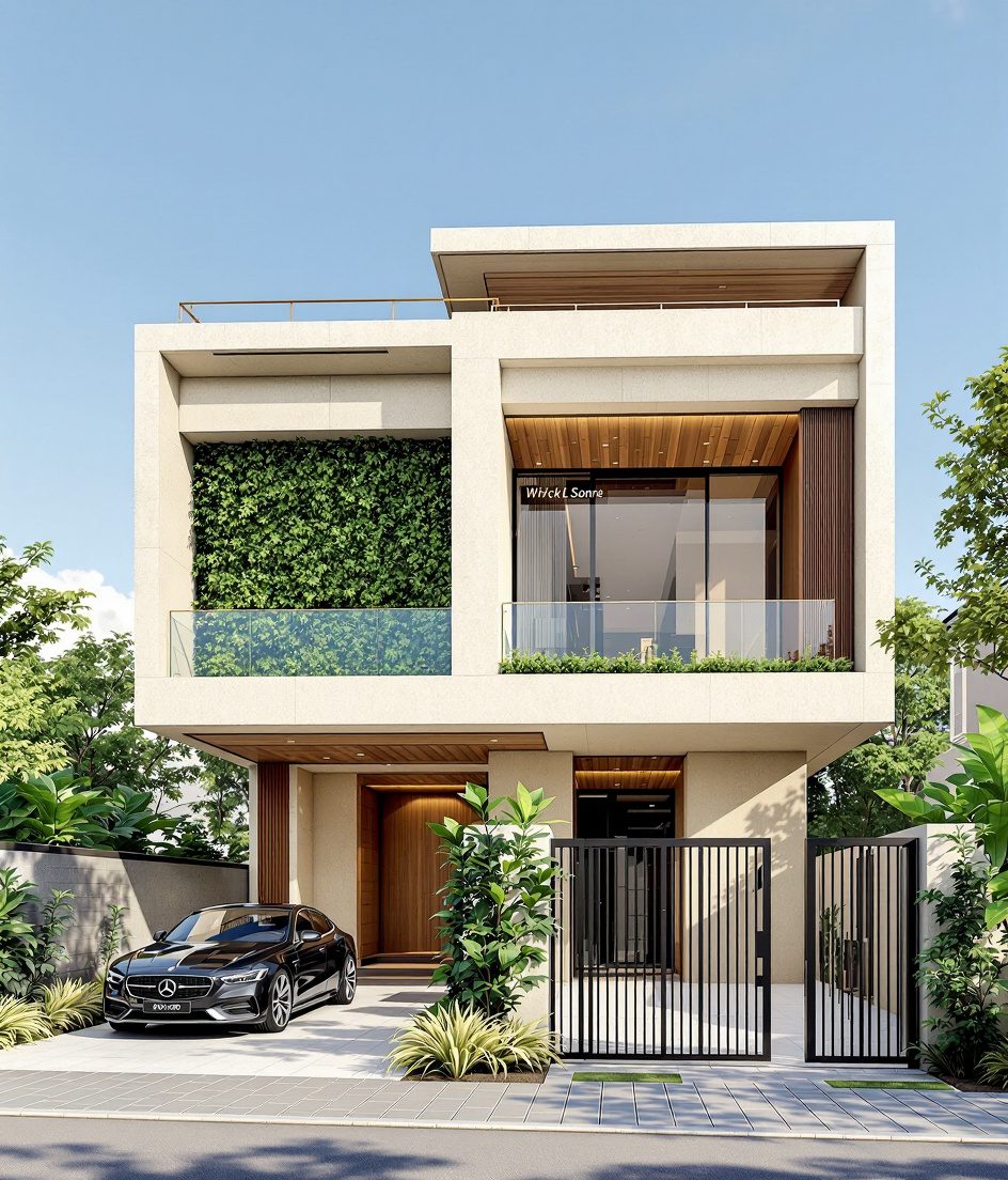 Bangalore Luxury Villa — Warm Oak