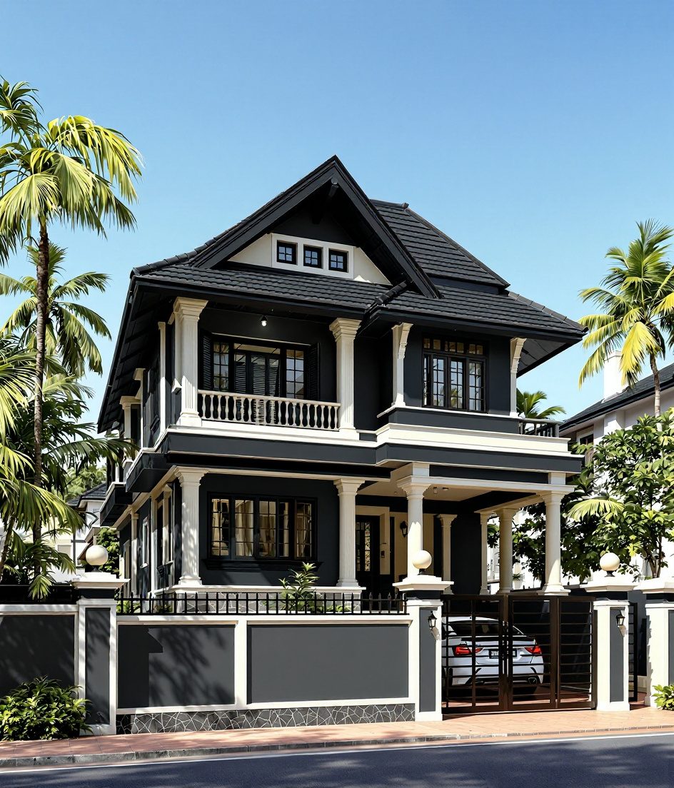 Mangalore Tiled House — Charcoal Minimal