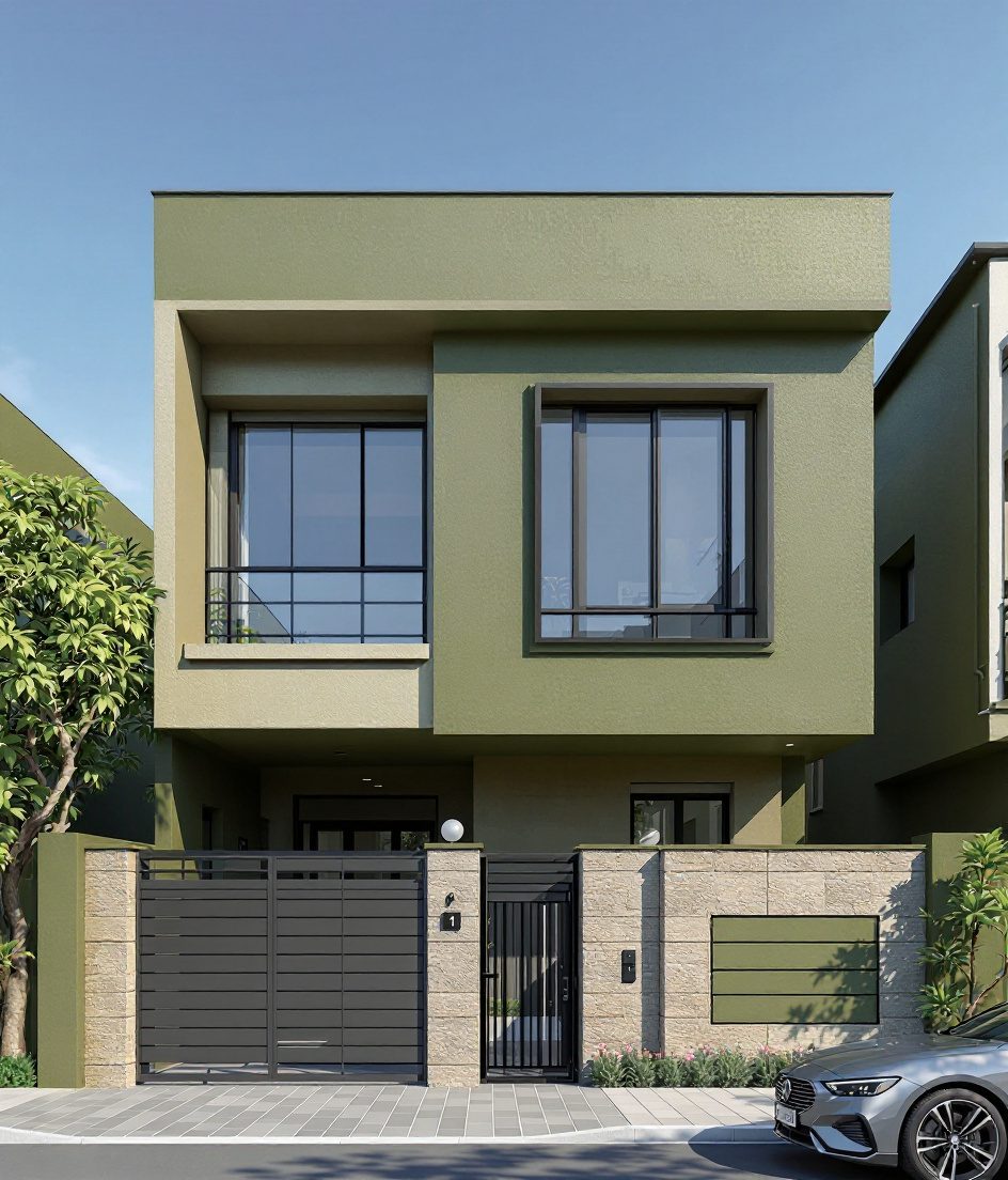 Hyderabad Minimalist Render — Sage & Brass