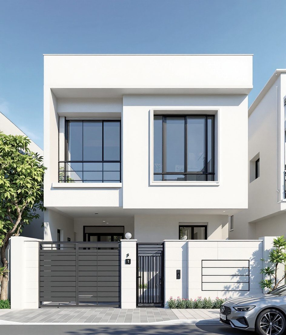 Hyderabad Minimalist Render — White Modern
