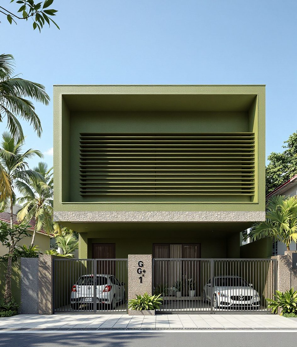 Kochi Minimalist Strip House — Sage & Brass