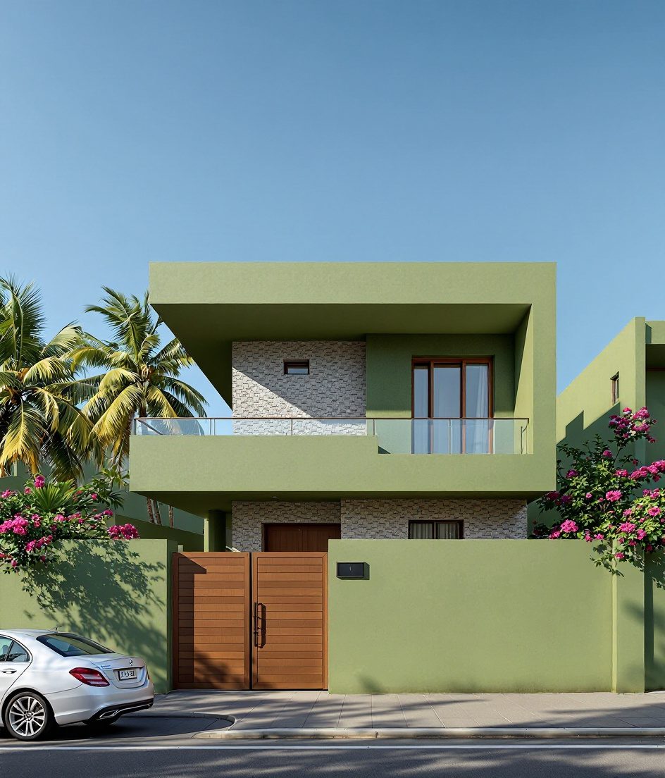 Goa Minimalist White Villa — Sage & Brass