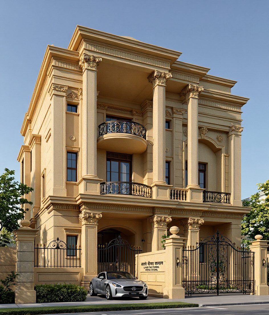 Punjabi Grand Kothi — Warm Oak