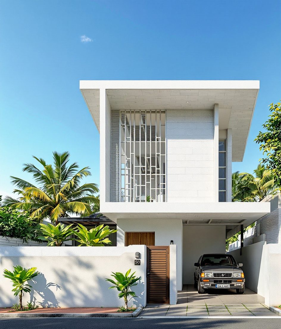 Kochi Laterite Eco House — White Modern