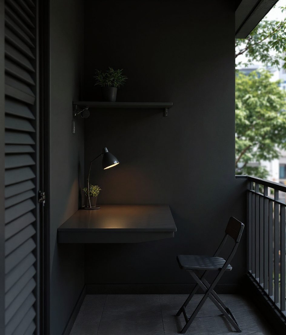 Balcony Edge Foldaway Desk — Charcoal Minimal