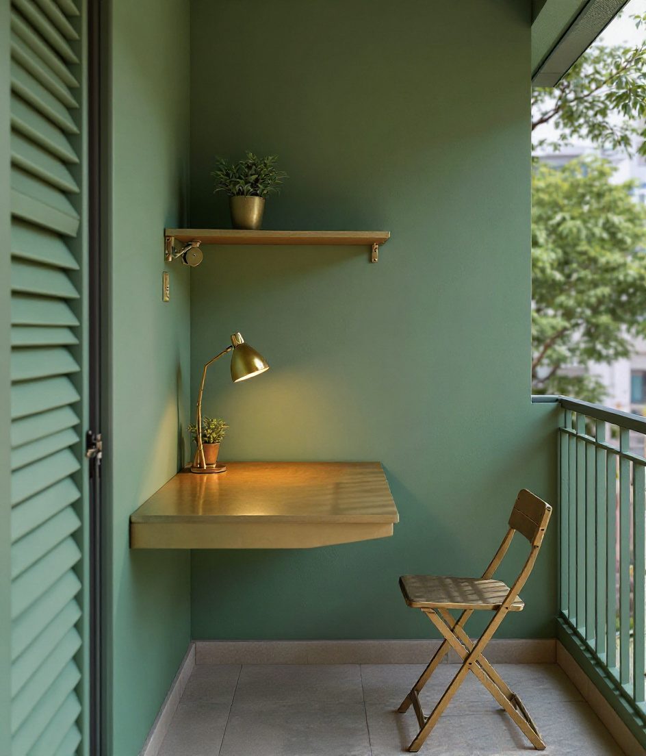 Balcony Edge Foldaway Desk — Sage & Brass